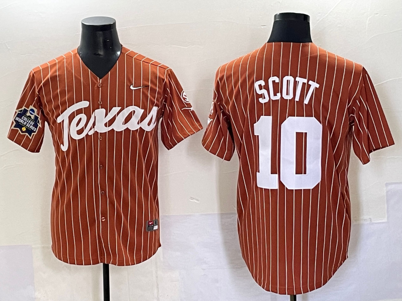 Men Texas Longhorns #10 Scott brown Nike joint Name NCAA 2025 Jersey style 11->ncaa teams->NCAA Jersey